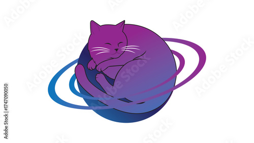 Cat Planet Vector