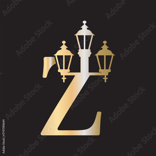 Light Logo combine with letter Z vector template