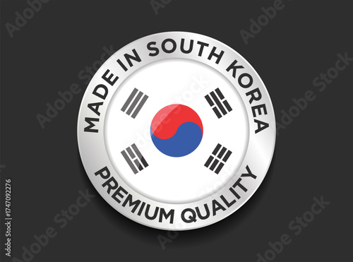 Made in the South Korea labels icon, made in the South Korea logo, South Korea flag , South Korea product emblem