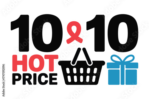 Special 10 & 10 hot price promotion with shopping basket and gift box