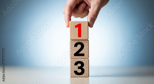 Stacked Number Blocks Representing Prioritization & Process Hierarchy