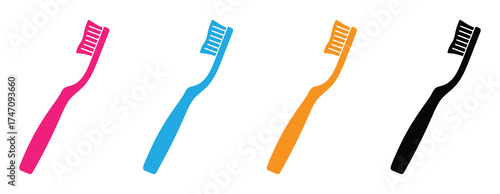 Toothbrush logo silhouette vector, Toothbrush logo icon, toothbrush silhouette vector illustration, simple black toothbrush silhouette logo vector on a white background