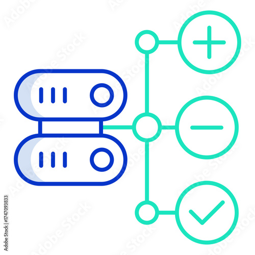 database modification outline color icon design