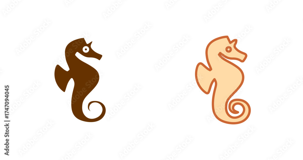 Obraz premium Sea Horse Vector Icon