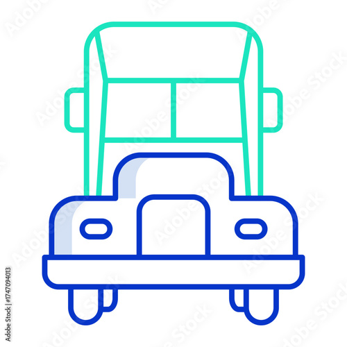 Lorry outline color icon design