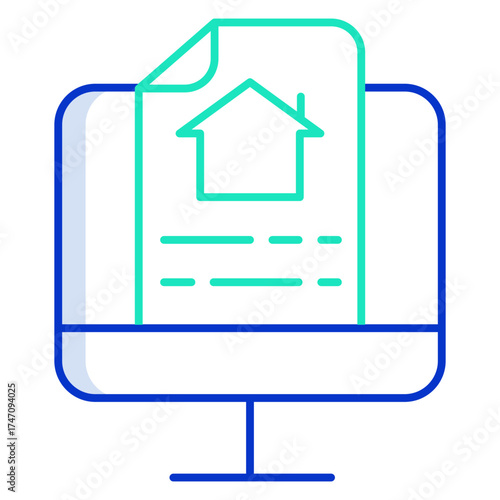 on home search outline color icon design
