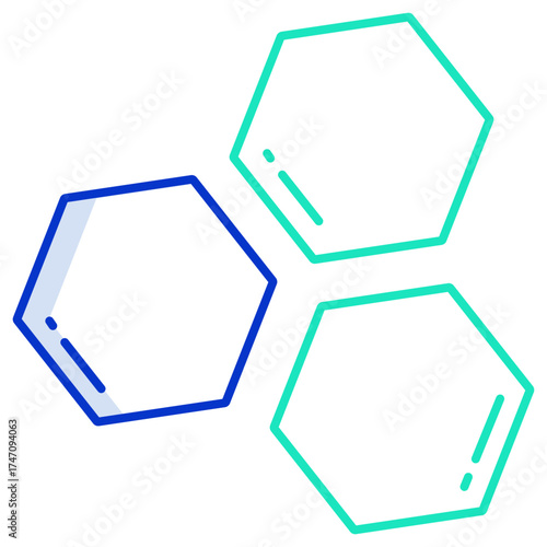 molecules outline color icon design