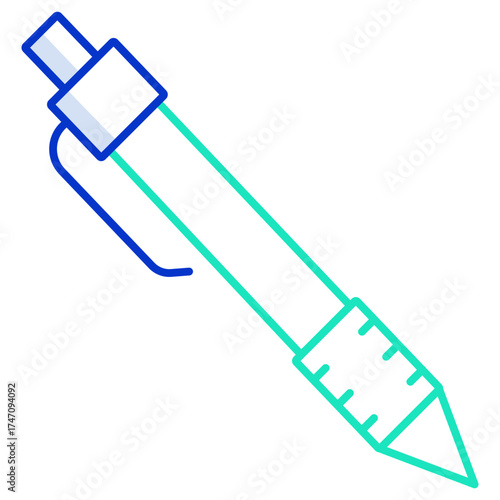 ball pen outline color icon design