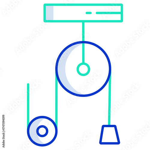 physics cradle outline color icon design