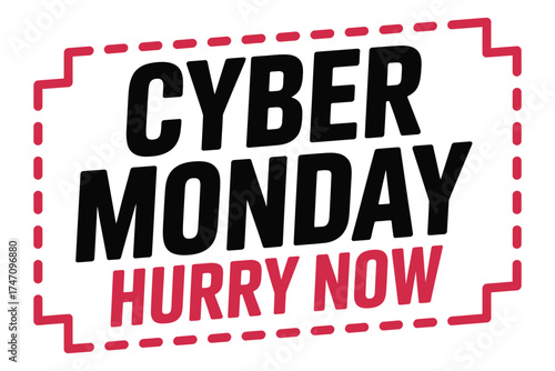 Cyber Monday sale announcement with urgent call to action for shoppers