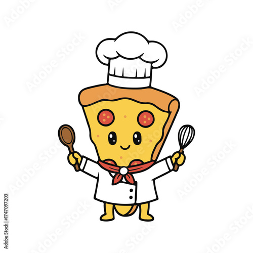 Pizza Chef Vector Illustration