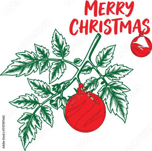 Abstract Christmas Tomato Logo or Icon Design