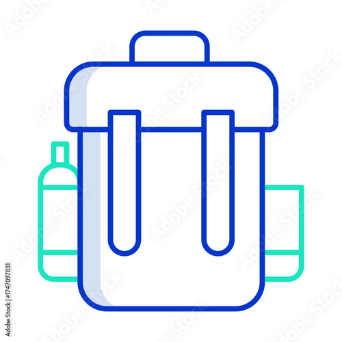 backpack outline color icon design