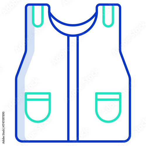 life jacket outline color icon design