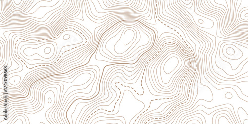 Topographic gold luxury map background. Geographic abstract pattern. The topo contour or wallpaper. Mountain trail terrain or path. Vector illustration.