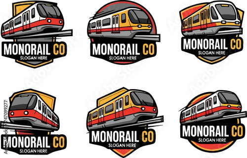 Monorail Train Logo Vector Design for Transport Company