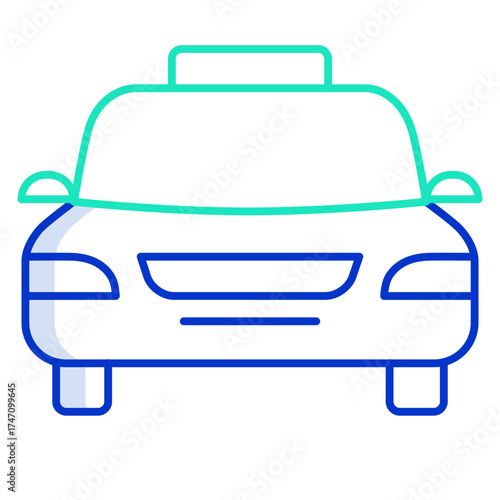 car outline color icon design