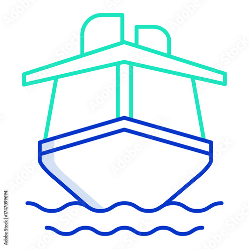 yacht outline color icon design