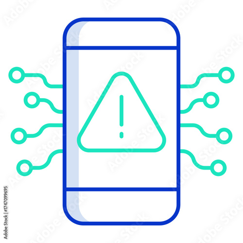 technology warning outline color icon design