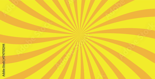 Radiant yellow and orange sunburst background with glowing rays of light, perfect for retro poster design, summer themes, or vibrant abstract artwork. 3