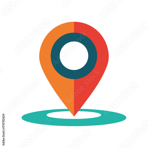 Modern Map Pin Location Icon Vector on White Background