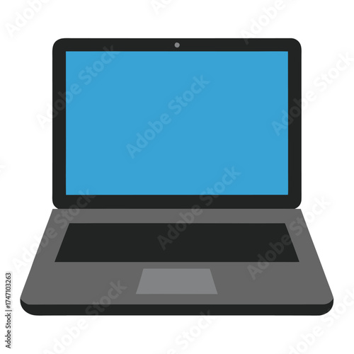 Modern Laptop Vector Illustration on White Background