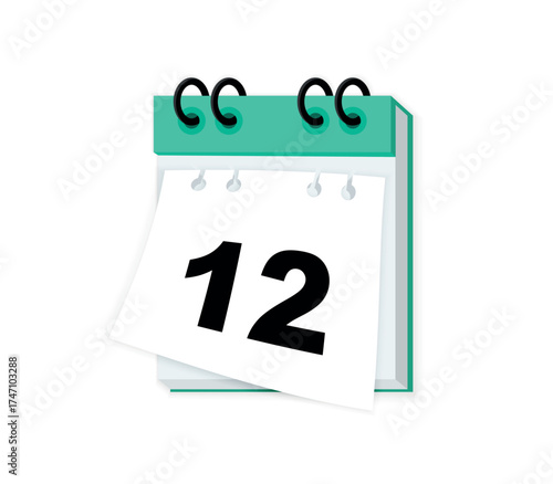 Tear off calendar sheet. Tear-off calendar. Off date. Deadline concept. Vector illustration flat design