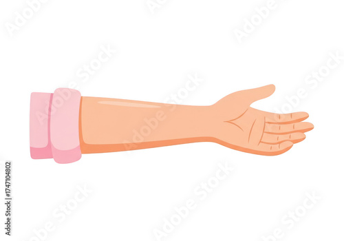Hand outstretched isolated on transparent background, offering help, support, or assistance
