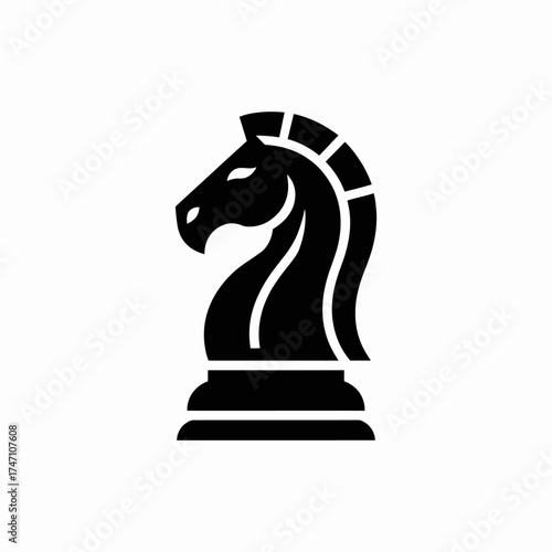 Chess Knight Strategy Icon – Business Planning and Tactics Symbol