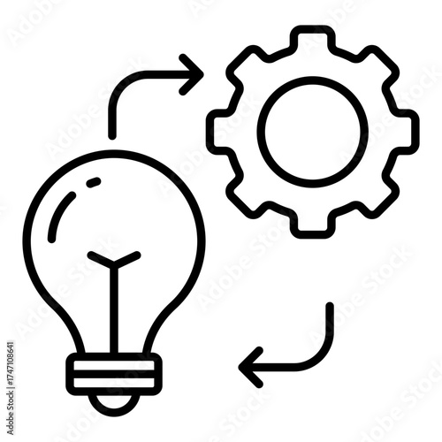 A linear design icon of idea generation