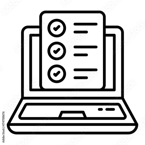 Editable design icon of online list 