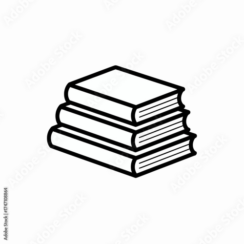 Stack of Books Icon – Education and Knowledge Library Symbol
