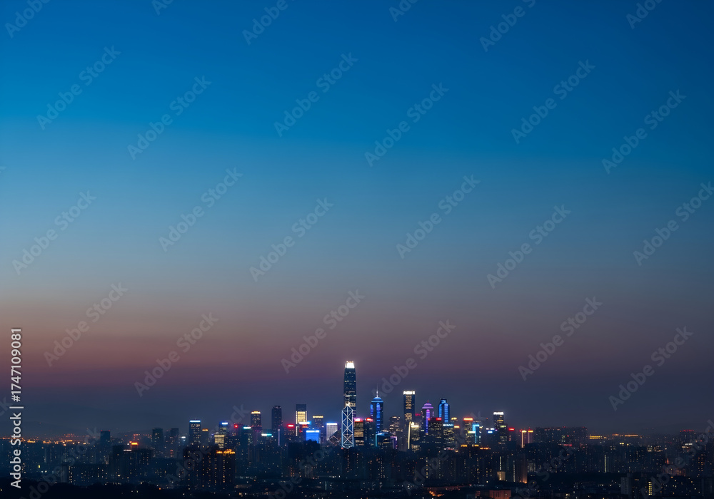 Fototapeta premium Stunning City Skyline at Dusk