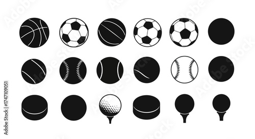 Collection of diverse sports balls icons representing various athletic activities and games seamless pattern for design vector
