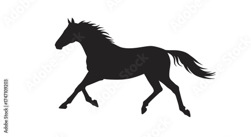 Dynamic silhouette of a galloping horse captured in motion representing power freedom and the spirit of equestrianism vector