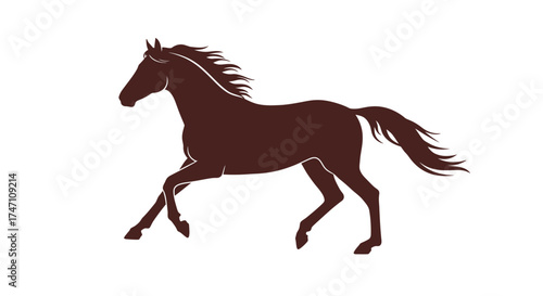 Majestic brown horse galloping gracefully in motion isolated on a clean for equestrian themes vector