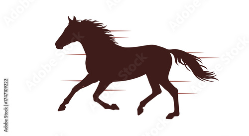 Majestic chestnut horse galloping freely across open fields capturing speed and graceful movement vector
