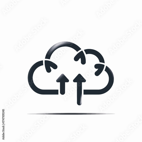 Cloud with Arrows Icon – Cloud Storage and Data Sync Symbol