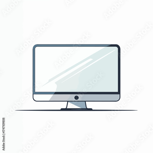 Computer Monitor Icon – Digital Technology and Online Work Symbol