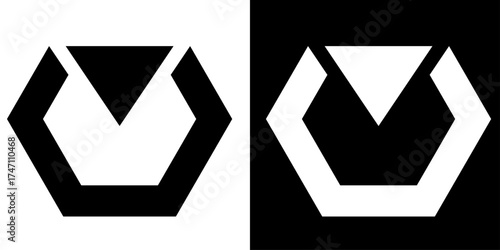 Black and white vector illustration of a diamond icon with an abstract background design element