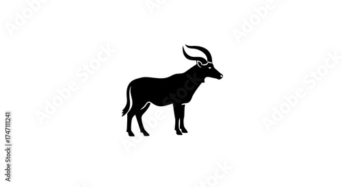 Majestic antelope silhouette standing proudly isolated on a clean representing wild nature and wildlife vector