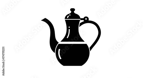 Traditional arabic coffee pot dallah silhouette elegant design classic beverage serving utensil timeless beverage hospitality vector