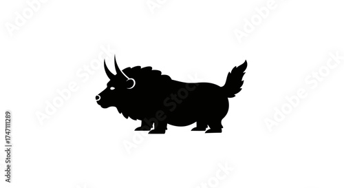 Majestic black silhouette of a powerful yak standing strong majestic animal symbolizing strength resilience wilderness nature vector