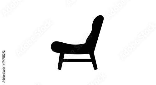 Classic wingback armchair silhouette profile view timeless furniture design interior decor accent piece upholstered comfort seating isolated simple elegance vector