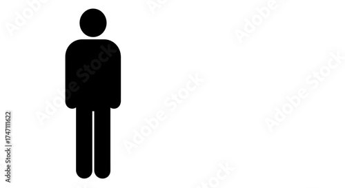 Simple silhouette human figure standing person icon symbol isolated on graphic design element vector