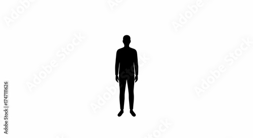 Silhouette of a human man standing full body shot isolated on with abstract texture detail vector