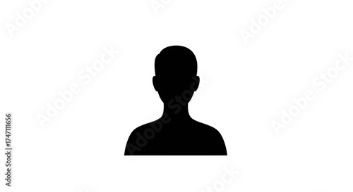 Silhouette profile of a person against a white backdrop for user profile avatar anonymous representation vector