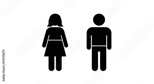 Man and woman pictograms showing gender equality and representation in public spaces iconic symbols vector