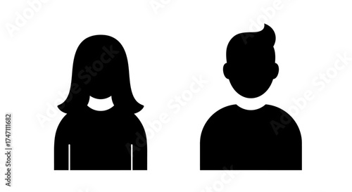 Silhouette of a woman and a man side by side symbolizing diversity partnership and gender representation in business and society vector