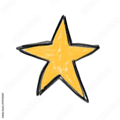 golden star isolated on white background